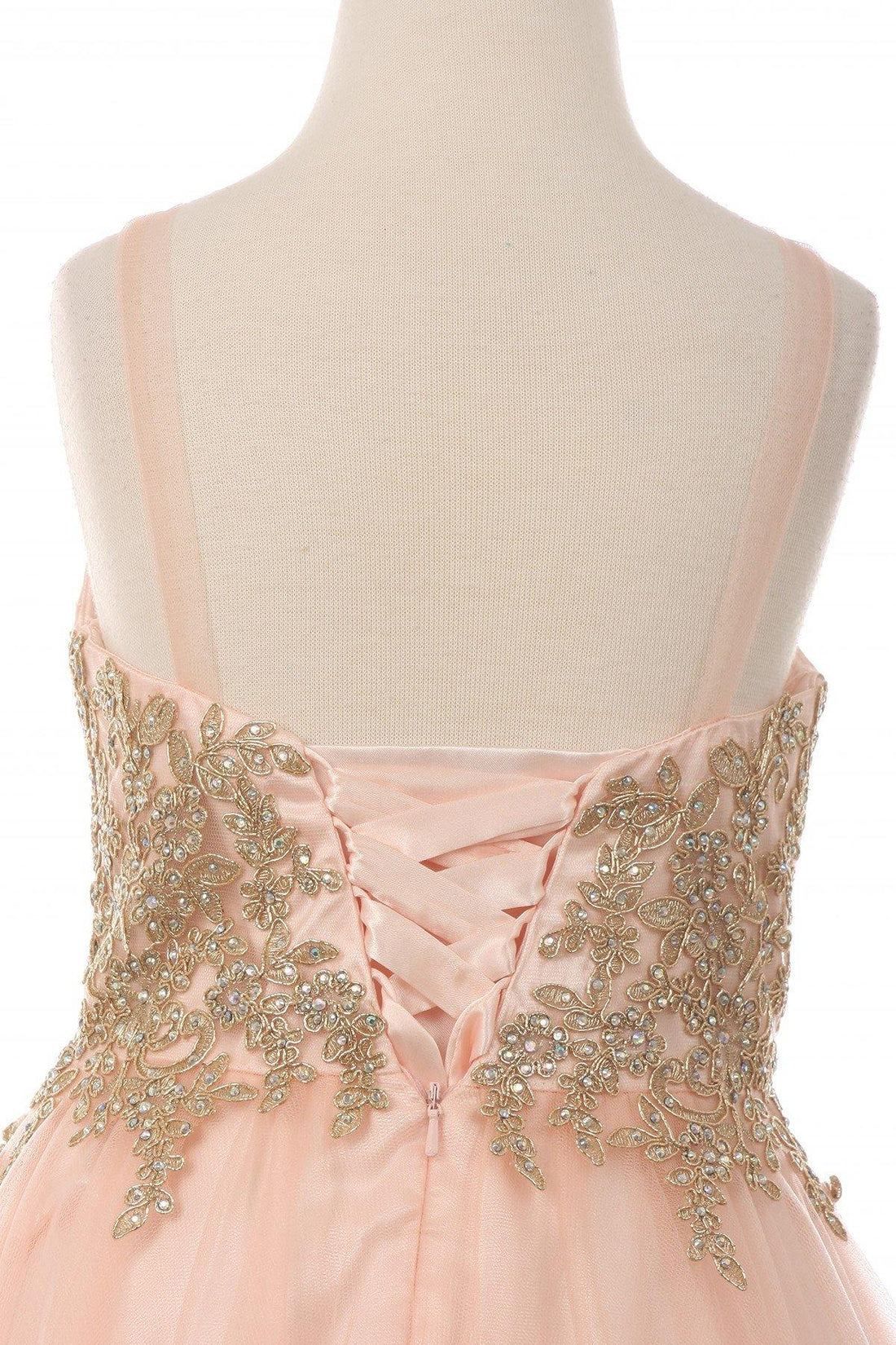 Strapless Floral Beige Sequin Appliques Short Dress main image 1