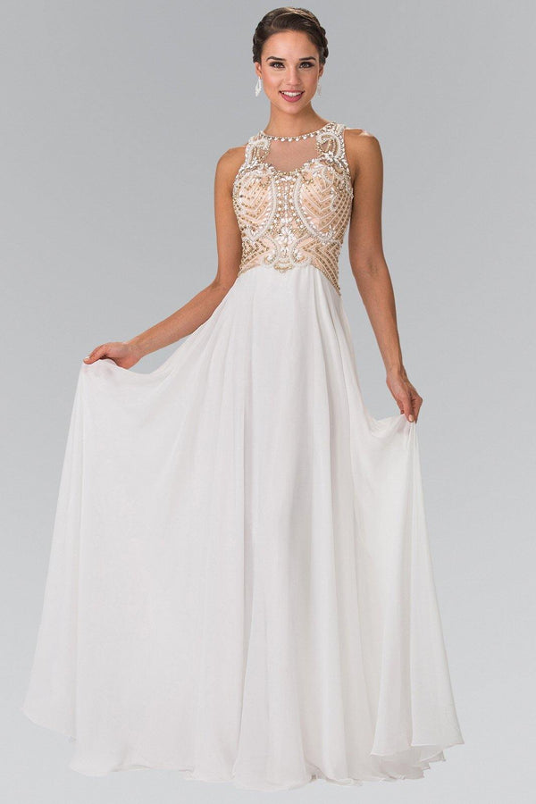 Beads Embellished Bodice Prom Long Dress