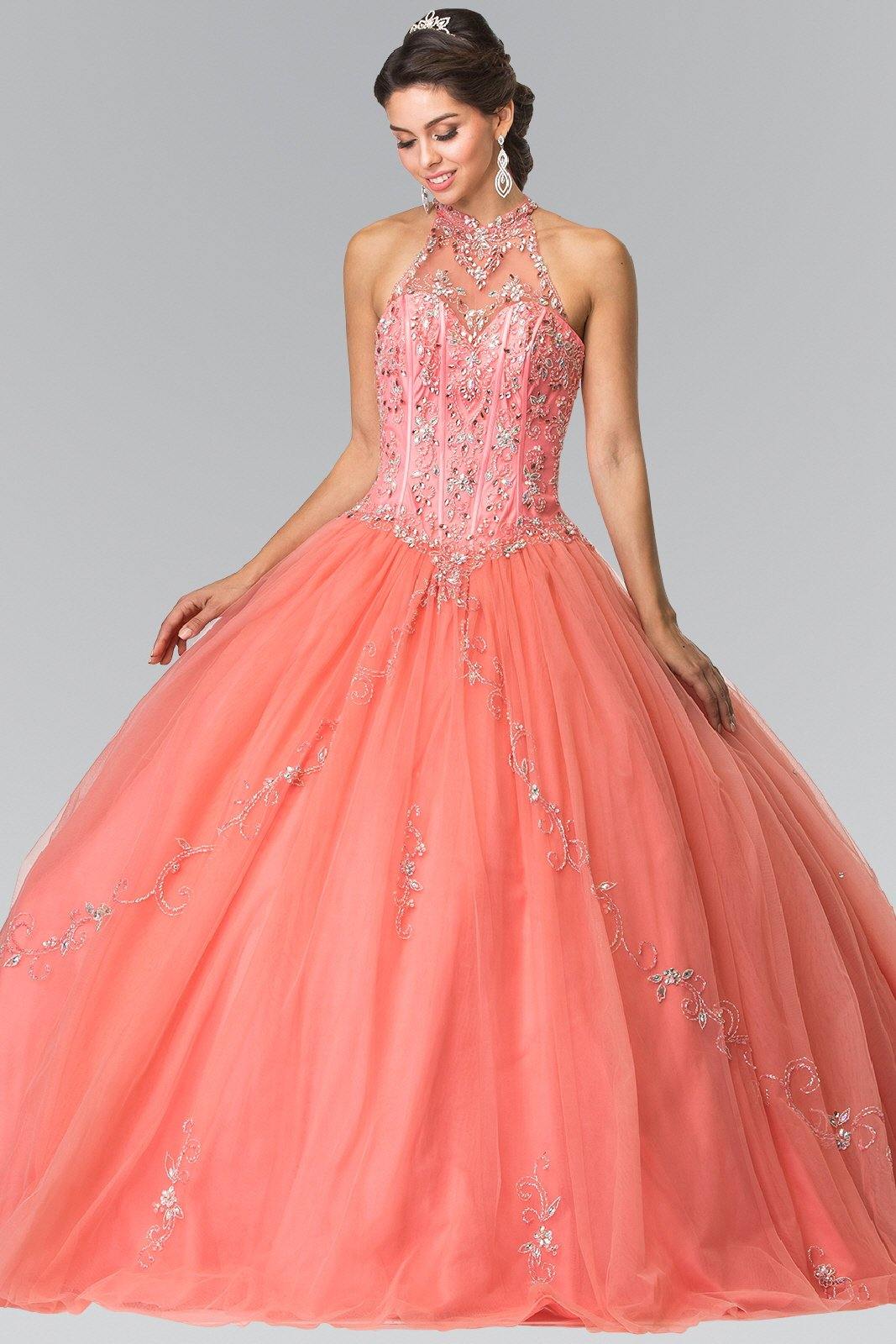 Beads Embellished Qunceneara Long Dress