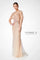 Formal Dresses Beaded Long Formal Cape Evening Dress Rose Gold