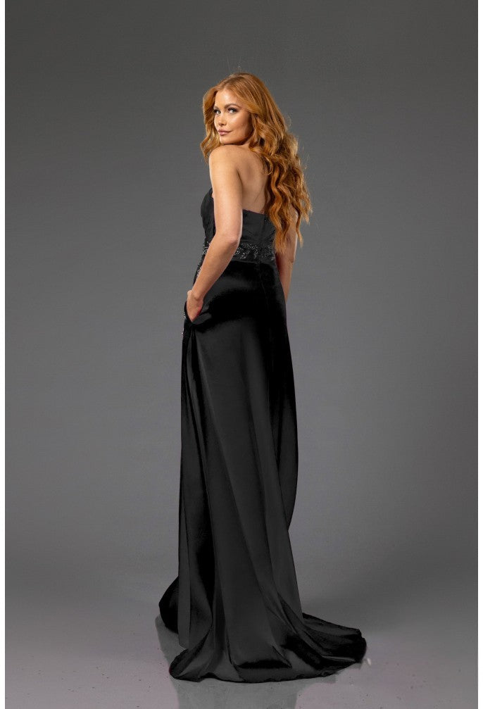 Prom Dresses A Line Long Beaded Formal Applique Prom Dress Black