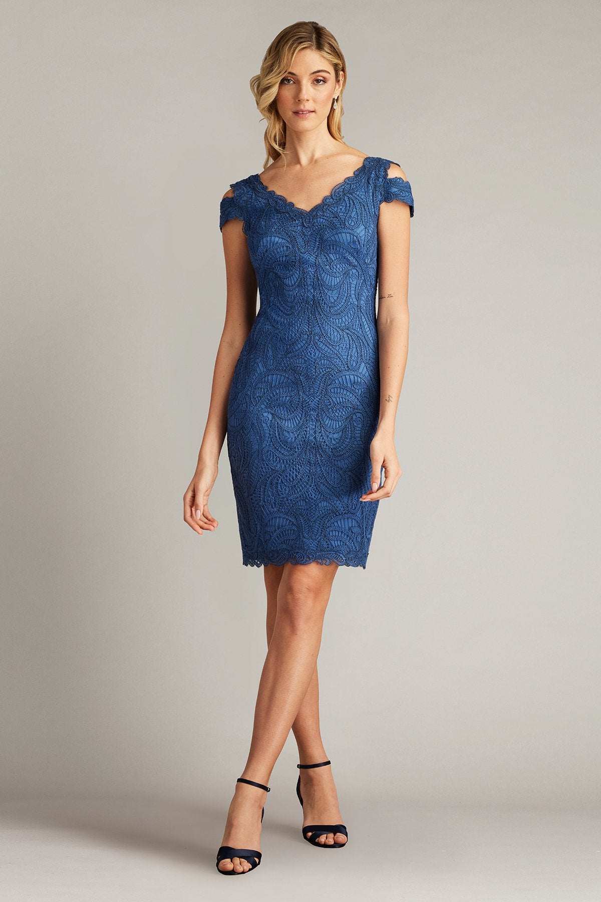 Cocktail Dresses Fitted Short Cocktail Dress Wedgewood