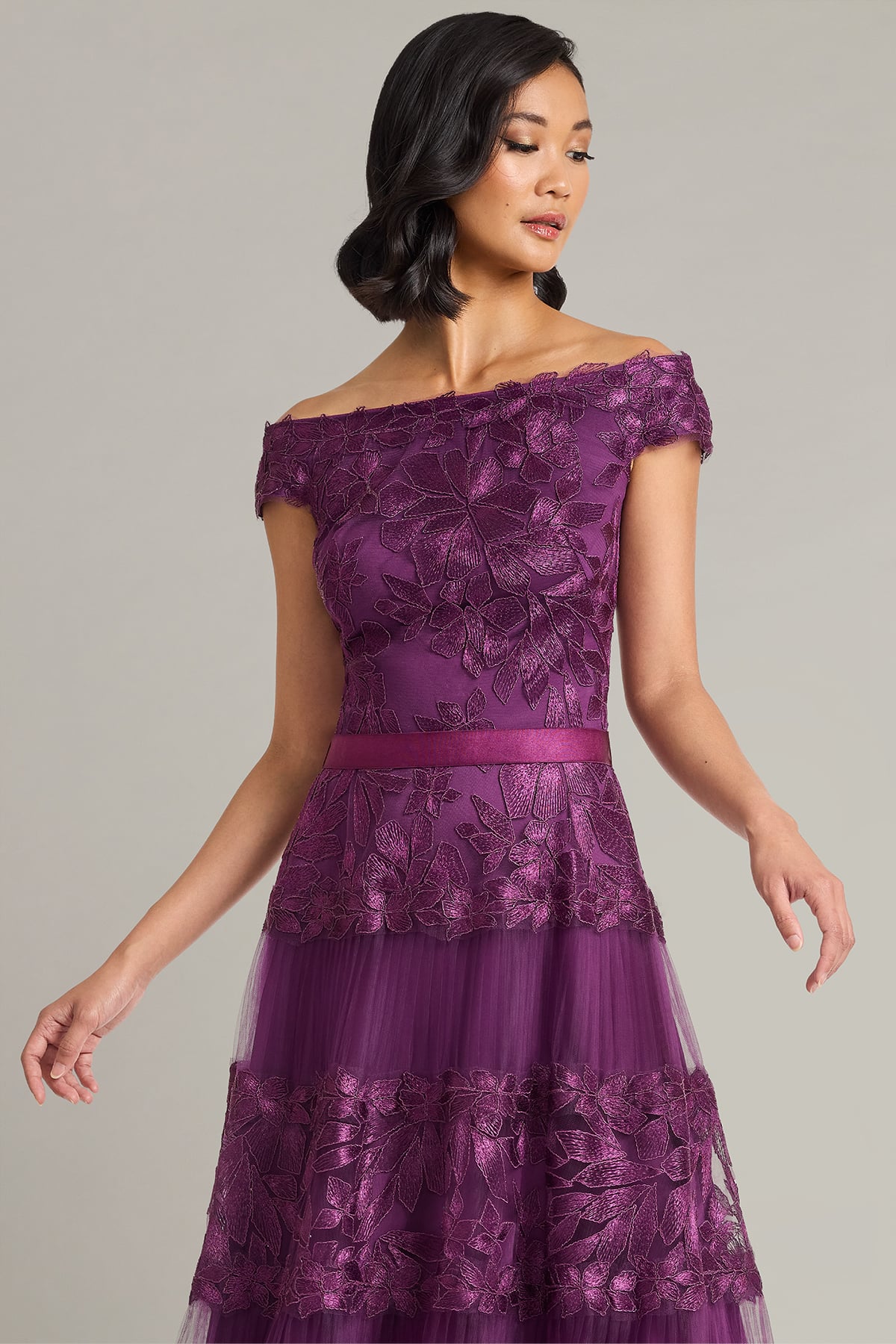 Short Floral Tea Length A Line Cocktail Dress Tadashi Shoji