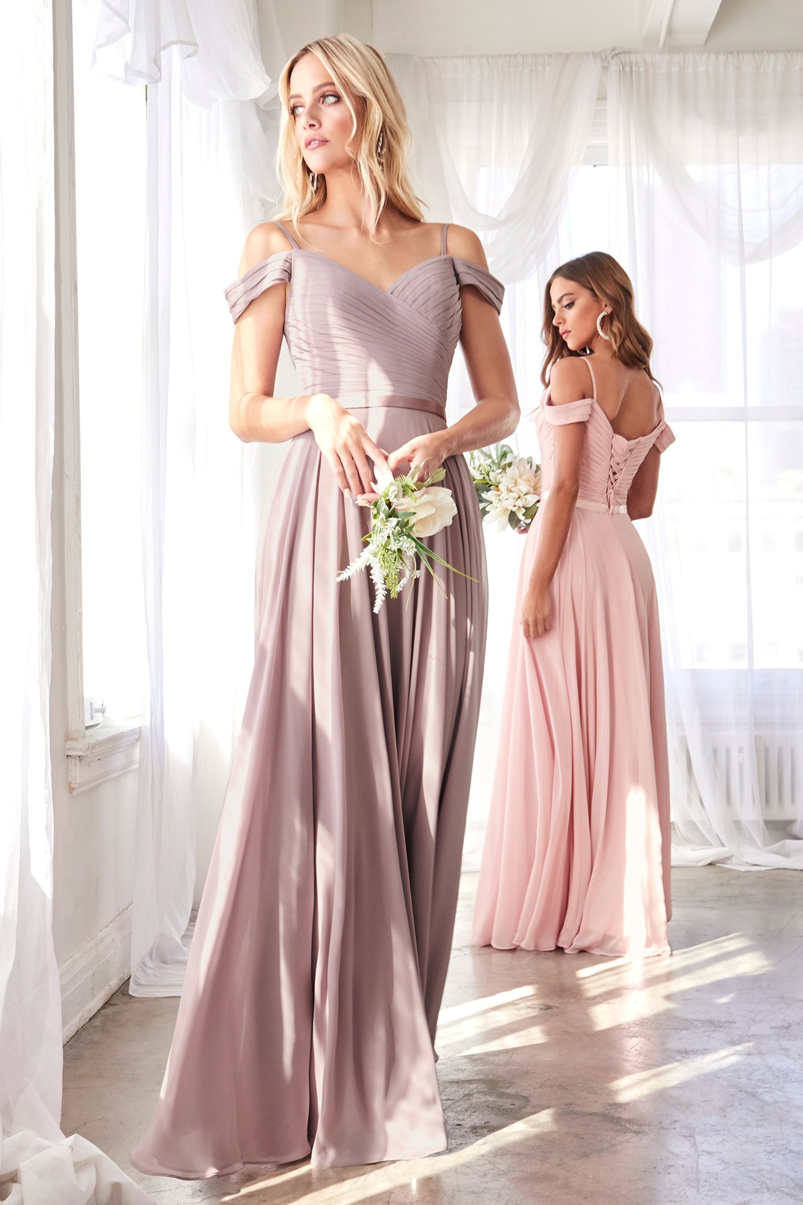 Formal Dresses Long Bridesmaids Formal Off Shoulder Prom Dress Blush Mauve