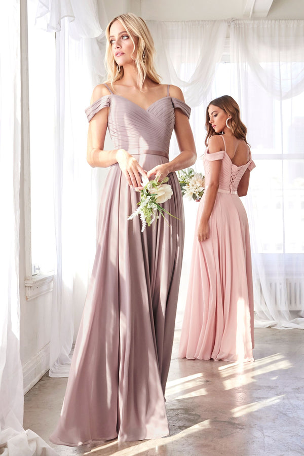 Long Bridesmaids Formal Off Shoulder Prom Dress by LaDivine CD0156