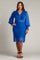 Plus Size Dresses Long Sleeve Plus Size Pleated Cocktail Dress Mystic Blue