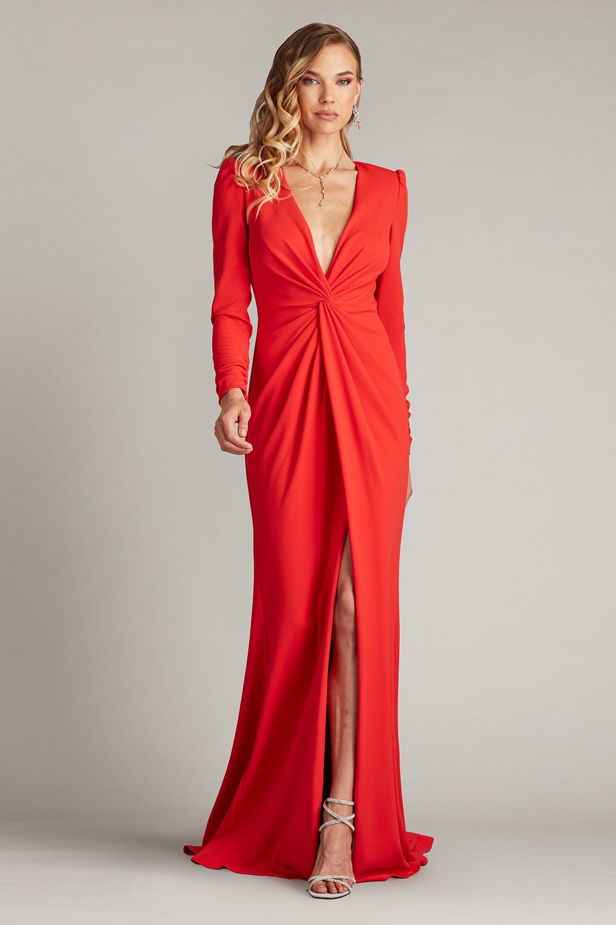 red tadashi shoji dress Tadashi Shoji Illusion Lace 3/4 Sleeve Gown in Red UFO No More