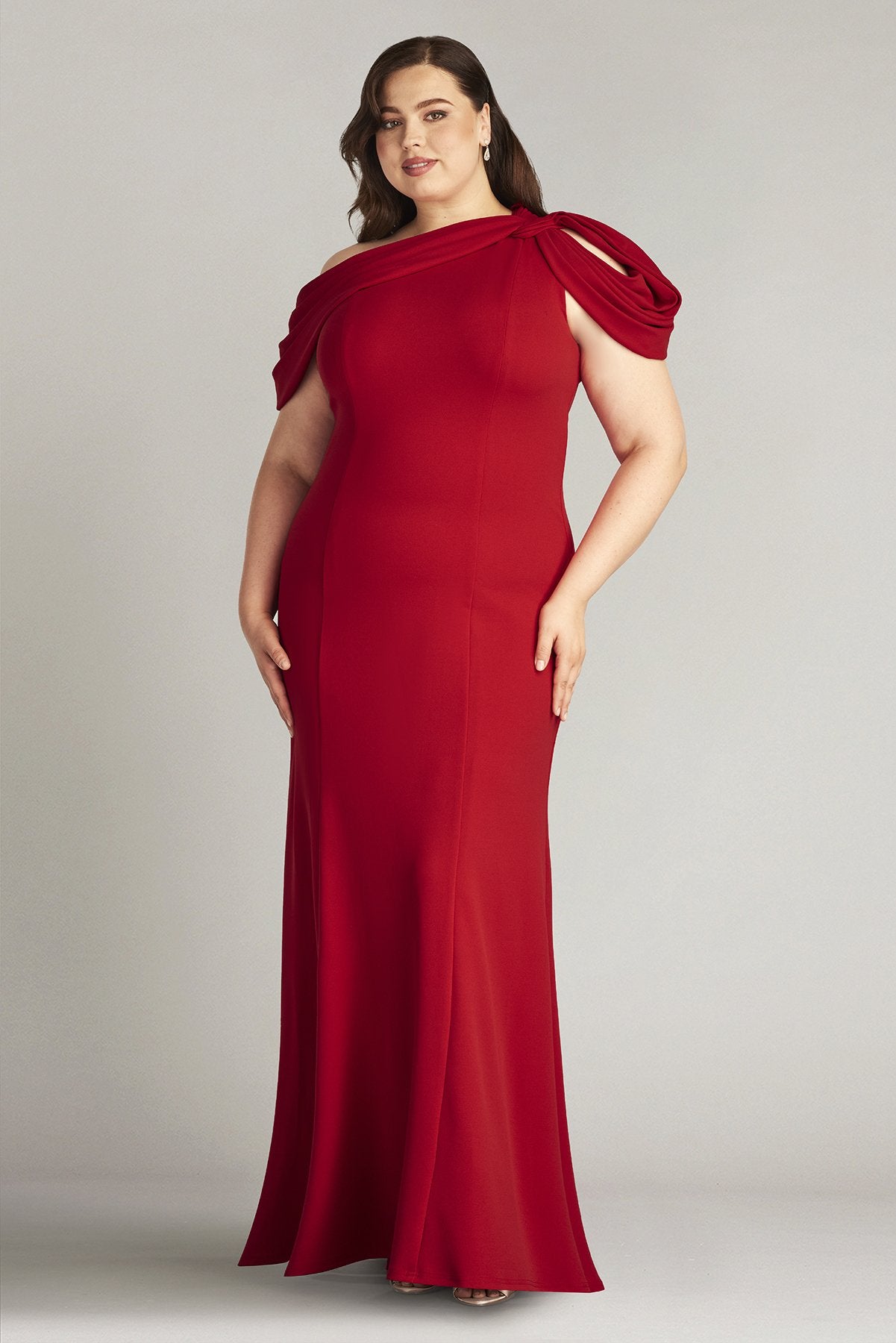 Plus Size Dresses Long Plus Size Formal Fitted Evening Dress Lava Red