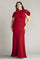 Plus Size Dresses Long Plus Size Formal Fitted Evening Dress Lava Red