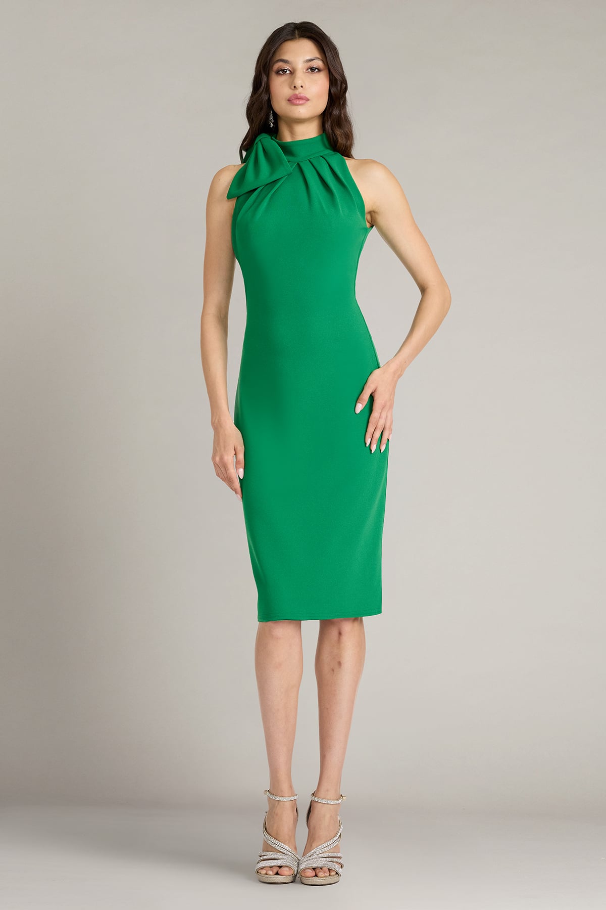 Cocktail Dresses Short Fitted Cocktail Dress Tadashi Shoji BOS23521MX Bamboo