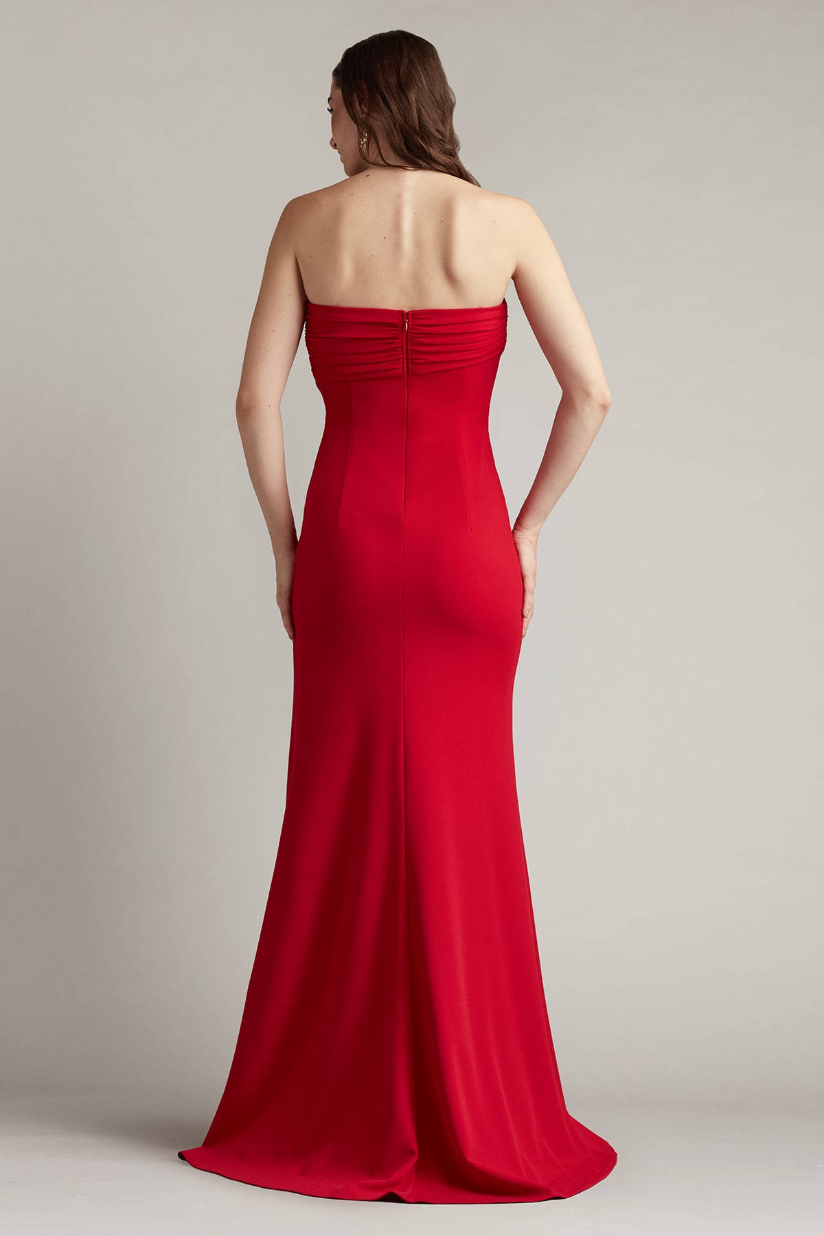 Prom Dresses Pleated Fitted Long Formal Prom Dress Red