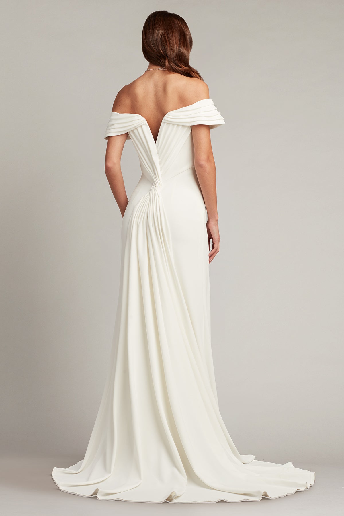 Wedding Dresses Pleated Long Bridal Wedding Dress Ivory