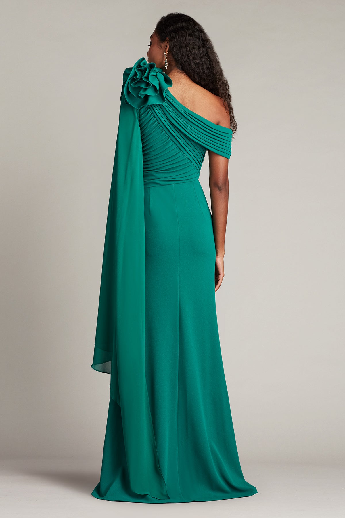 Tadashi Shoji BOS24012L Long Formal Pleated Prom Slit Dress