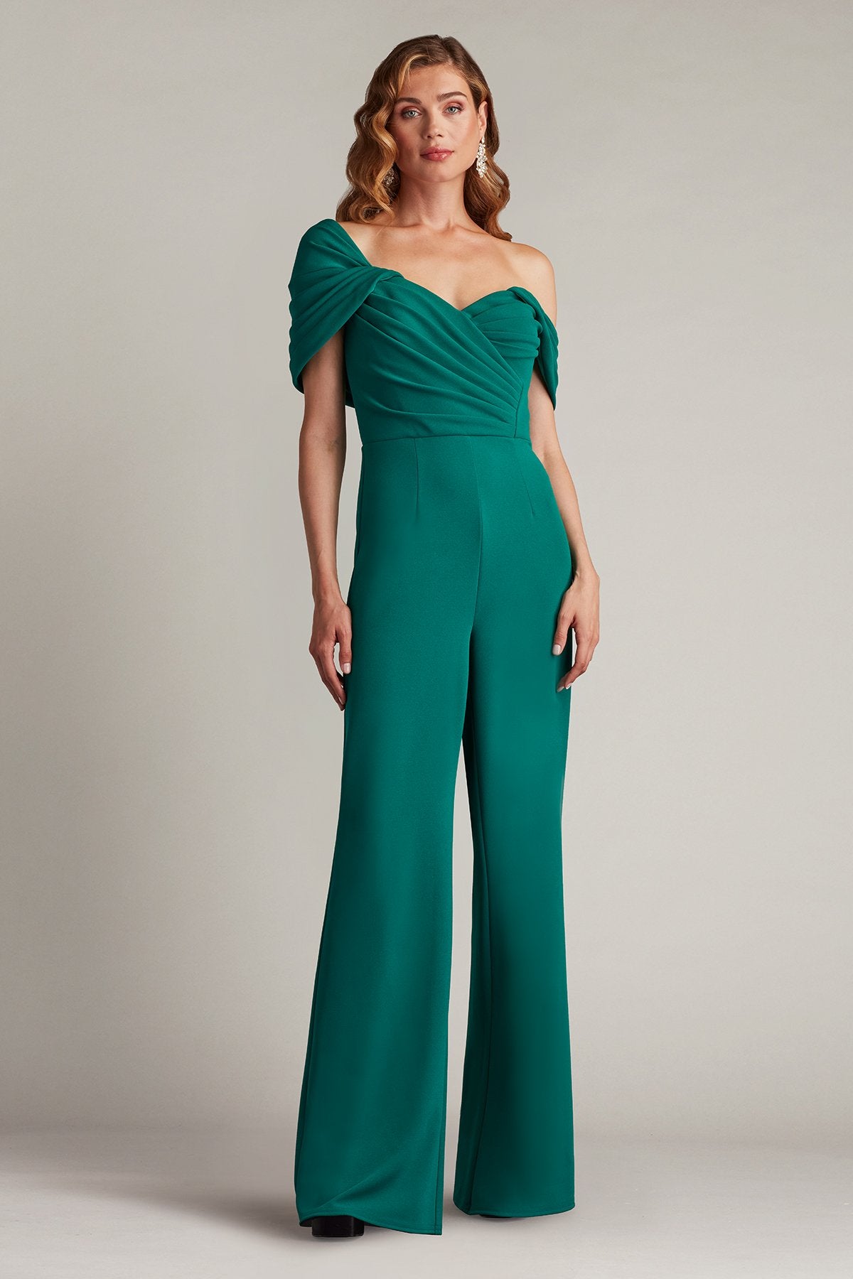 Tadashi Shoji BOS24107Y Long Formal Pleated Jumpsuit