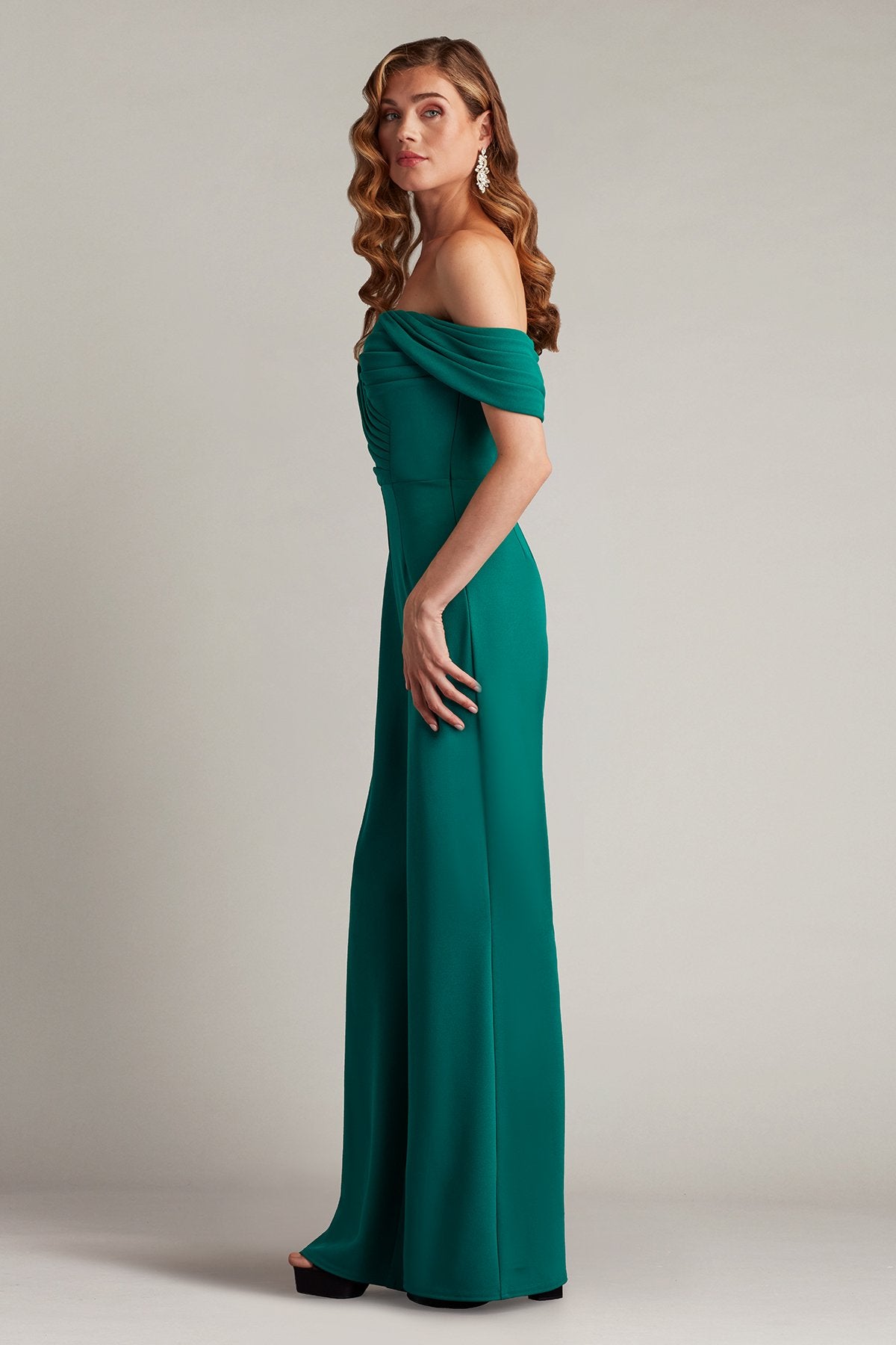 Tadashi Shoji BOS24107Y Long Formal Pleated Jumpsuit