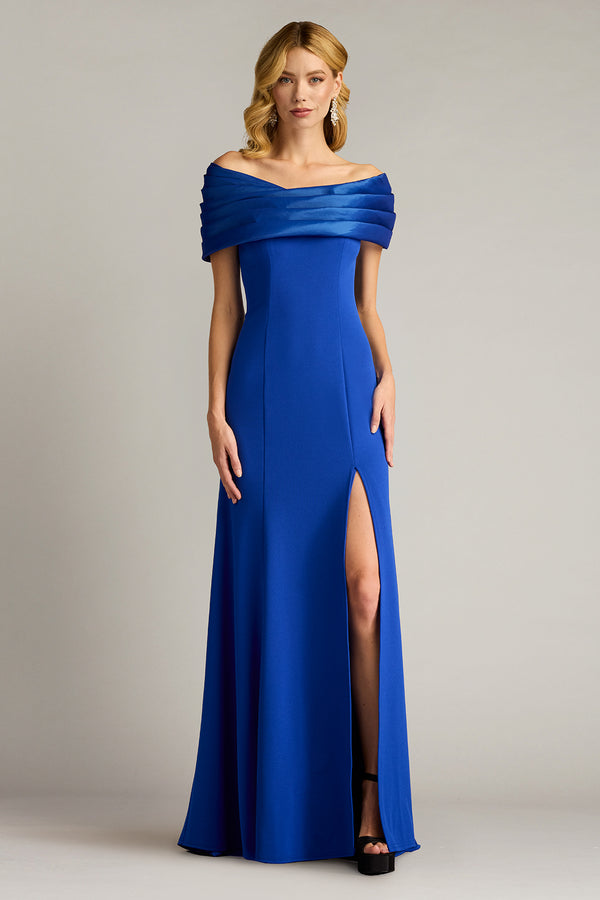 Tadashi Shoji BOS24113L Fitted Long Slit Formal Prom Dress