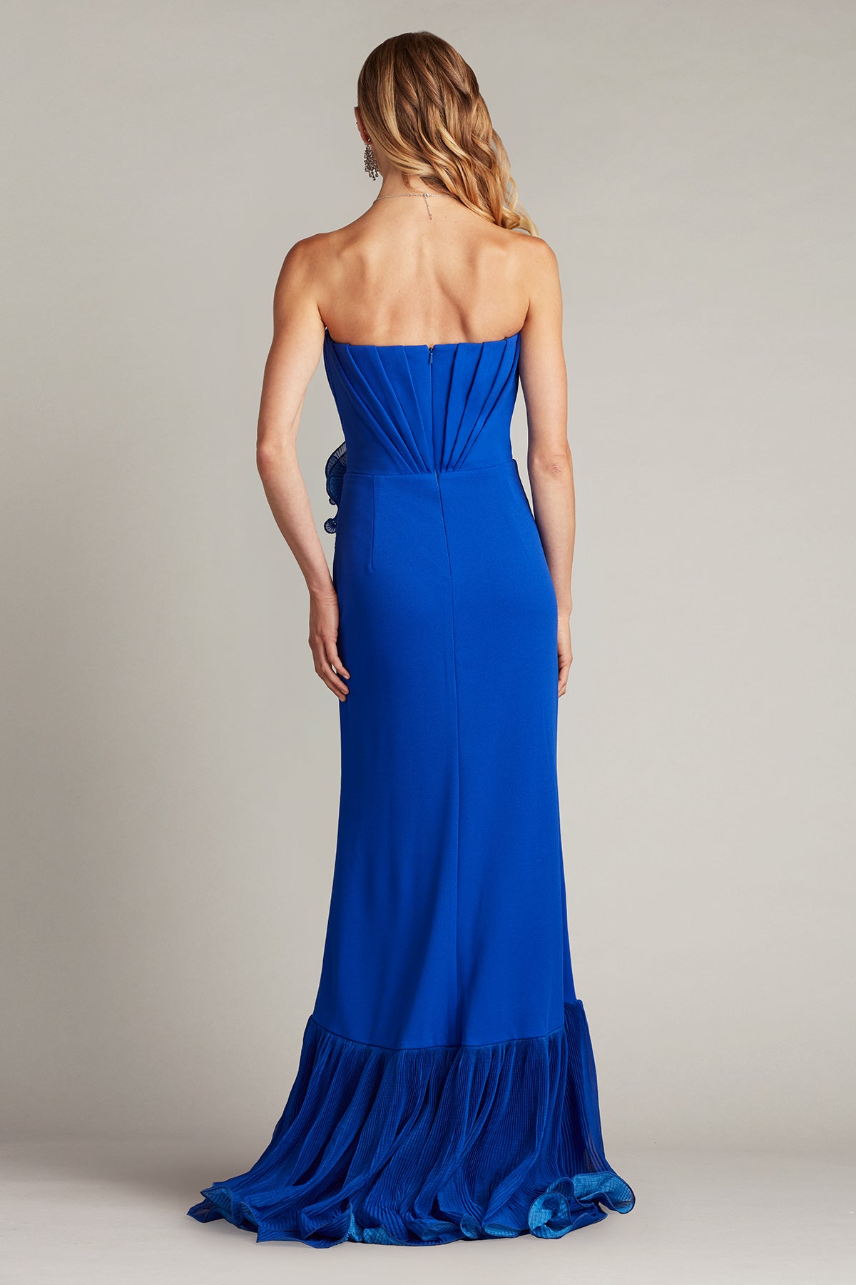 Prom Dresses Formal Long Slit Prom Ruffle Dress Mystic Blue