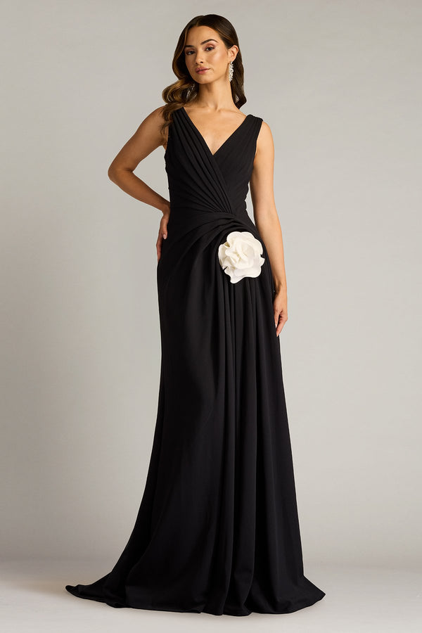 Tadashi Shoji BOS25177L Prom Long Formal Pleated Evening Dress