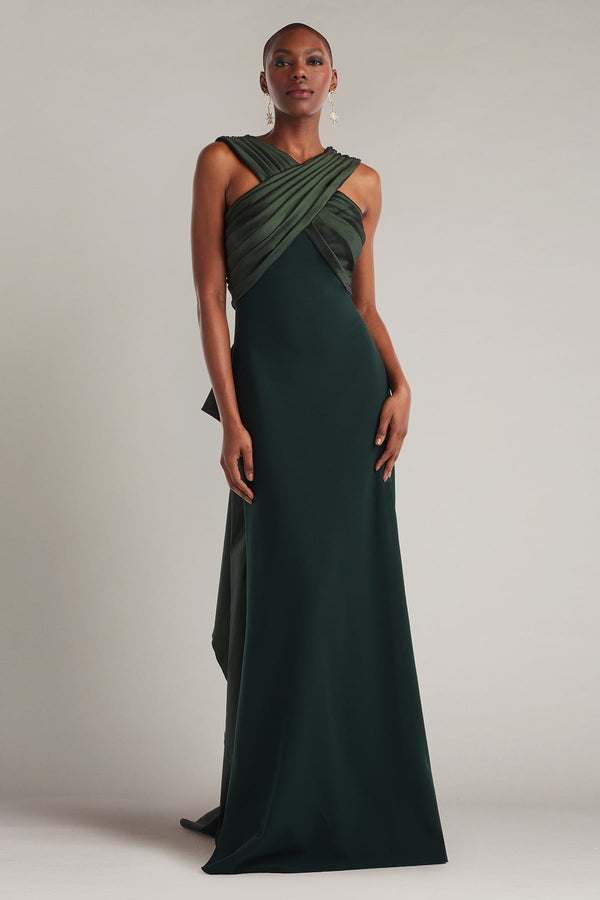 Formal Pleated Long Ruffle A Line Prom Dress Tadashi Shoji BOS25316L