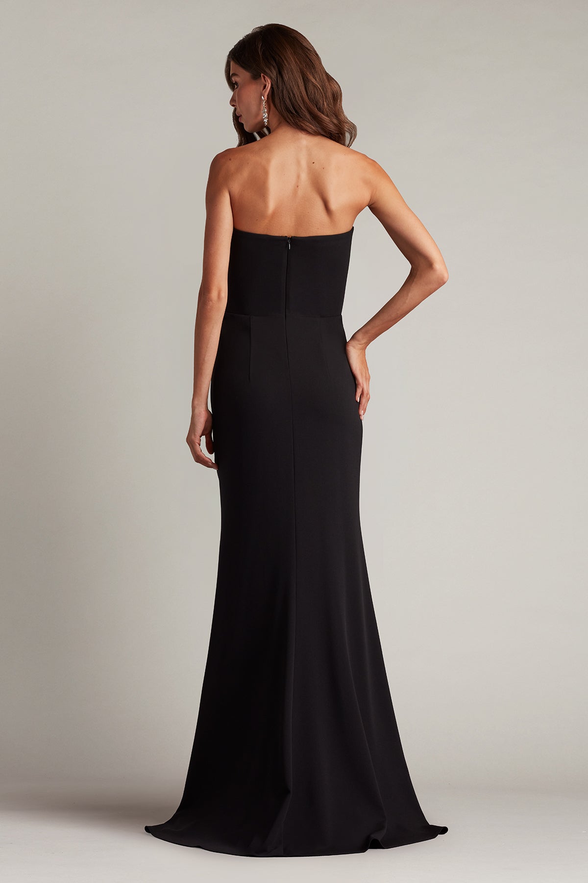 Prom  Dresses Long Formal Slit Ruffle Evening Prom Dress Black Ivory