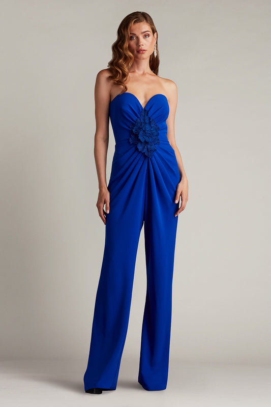 Jumpsuit Pleated Long Formal Ruffle Jumpsuit  Blue Bell