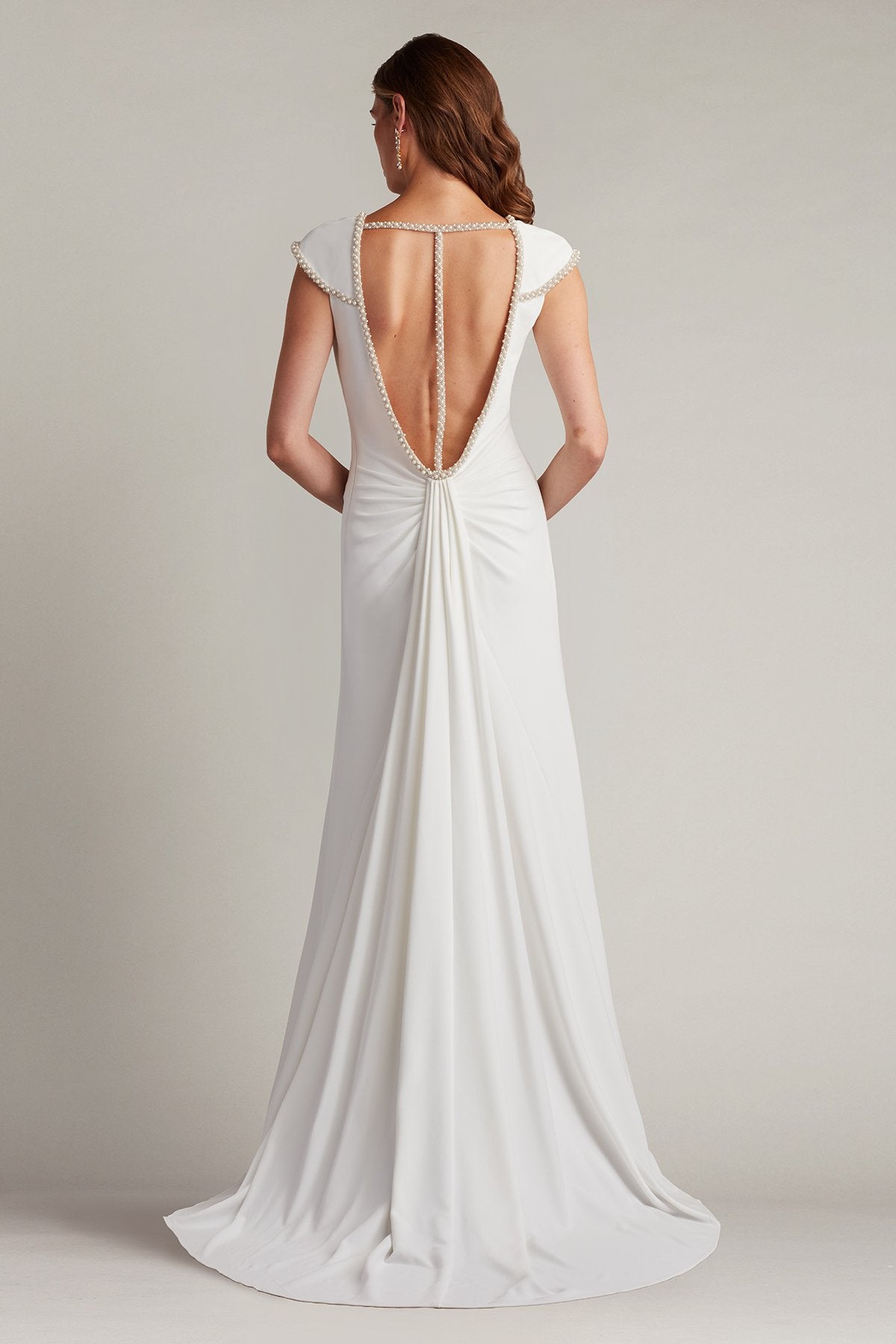 Tadashi Shoji BOS25328LBR Bridal Gown Long A Line Wedding Dress