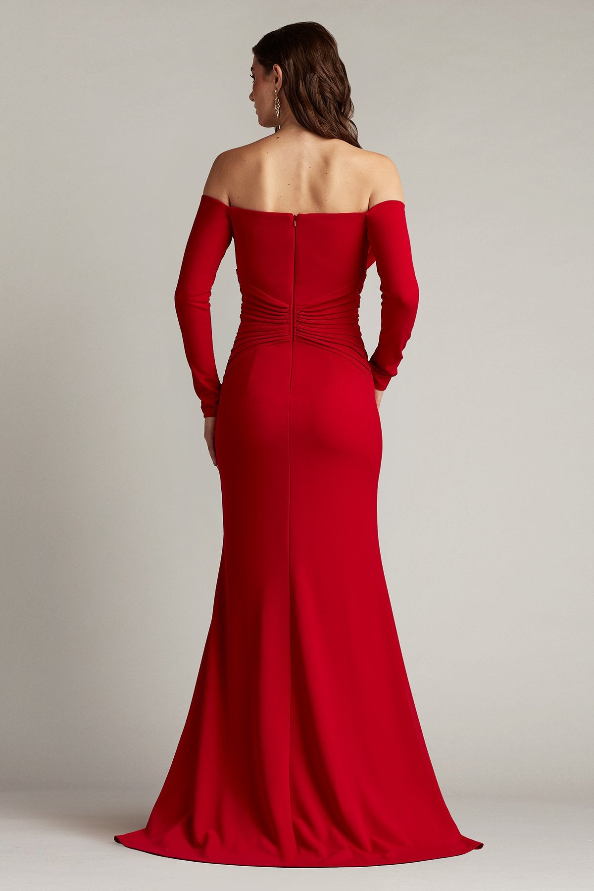 Tadashi Shoji BOS25497L Long Pleated A Line Formal Evening Dress