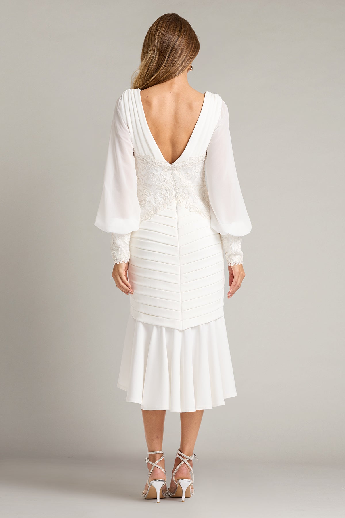 Cocktail Dresses Long Sleeve High Low Short Cocktail Dress Ivory