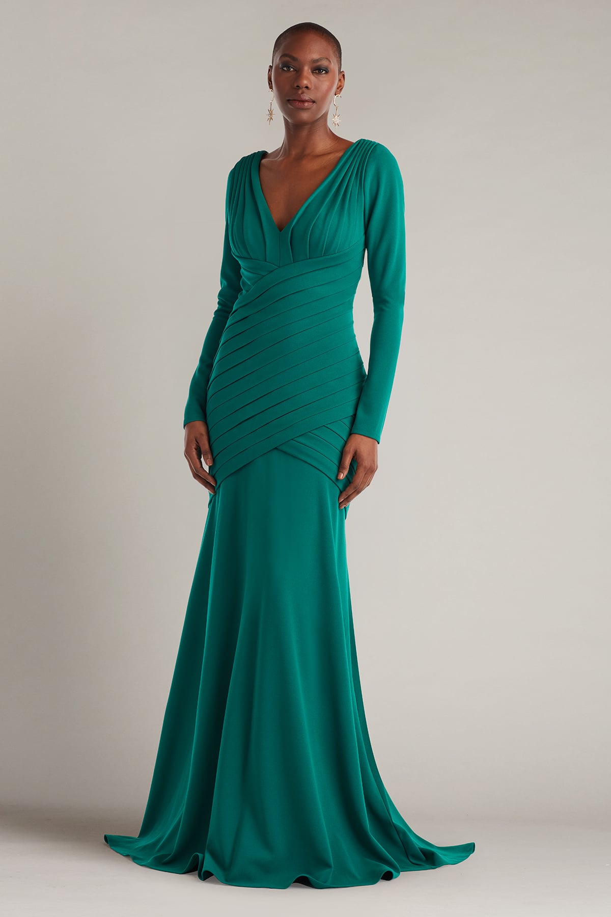 Mother of the Bride Dresses Long Formal Pleated Mother of the Bride Dress Emerald
