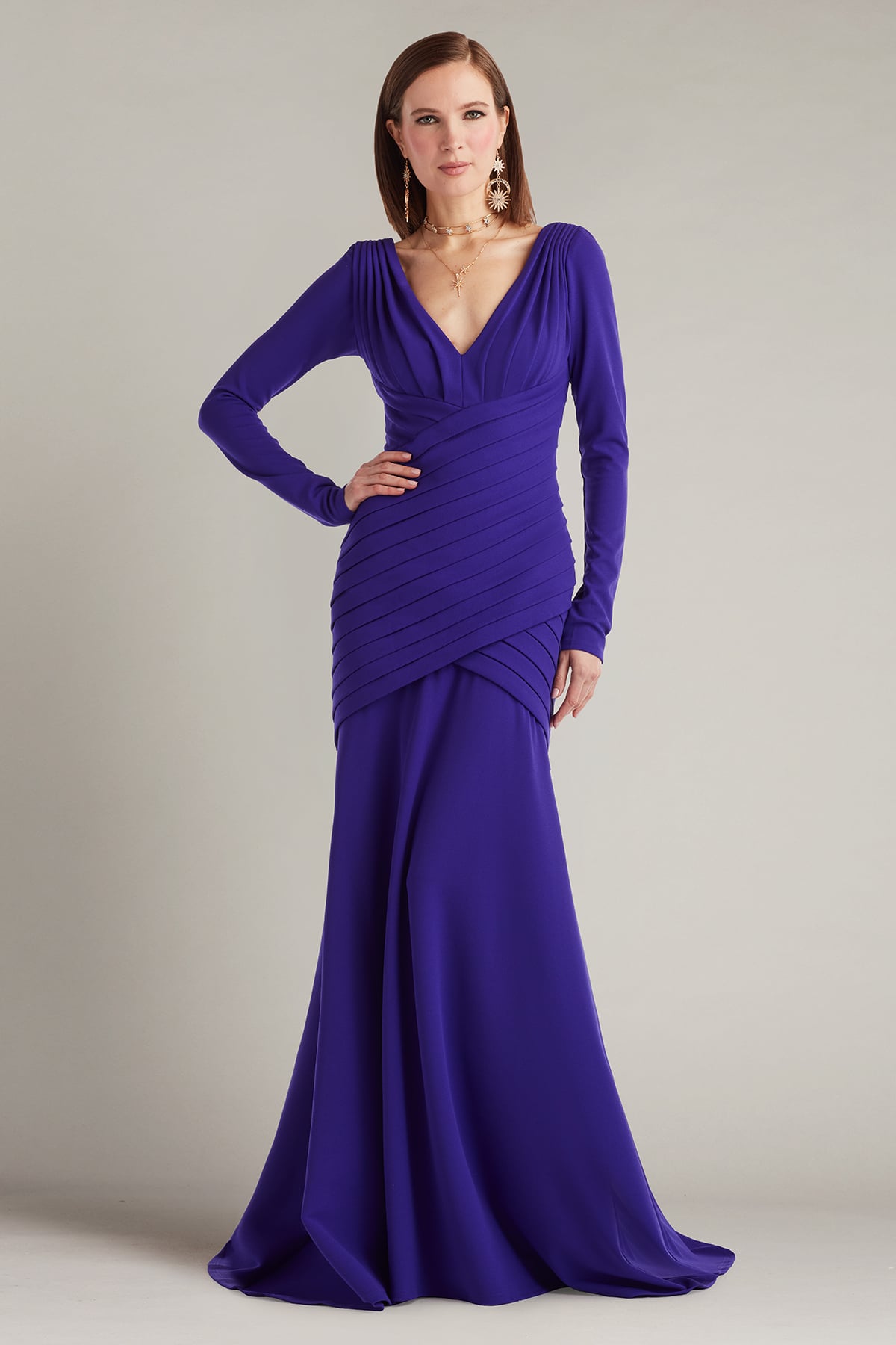 Mother of the Bride Dresses Long Formal Pleated Mother of the Bride Dress Purple Iris