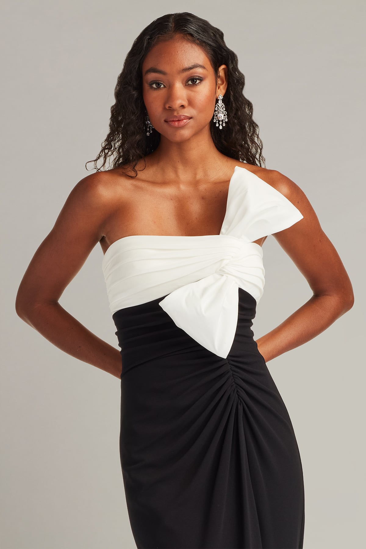 Formal Dresses Long Fitted Formal Prom Dress Tadashi Shoji BOS26006L Black/White