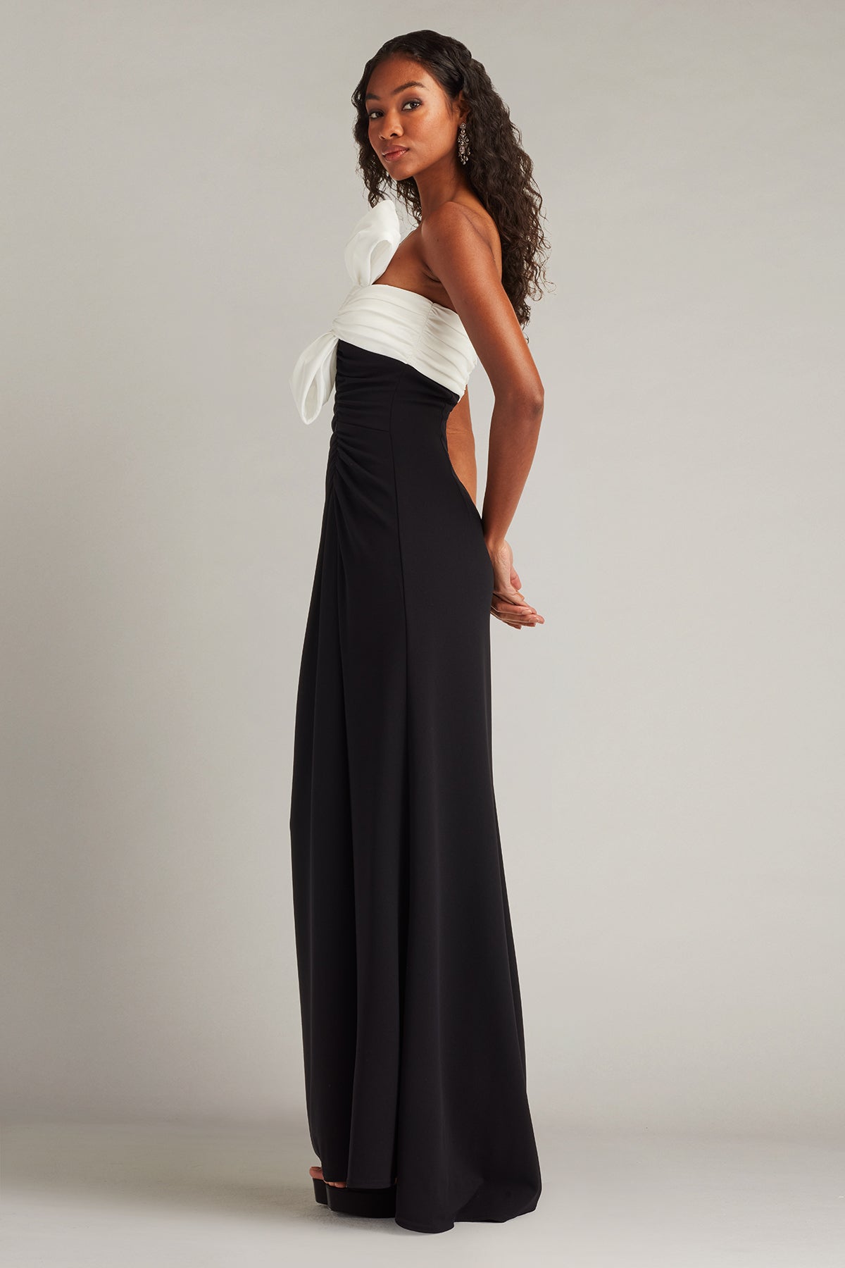 Formal Dresses Long Fitted Formal Prom Dress Tadashi Shoji BOS26006L Black/White