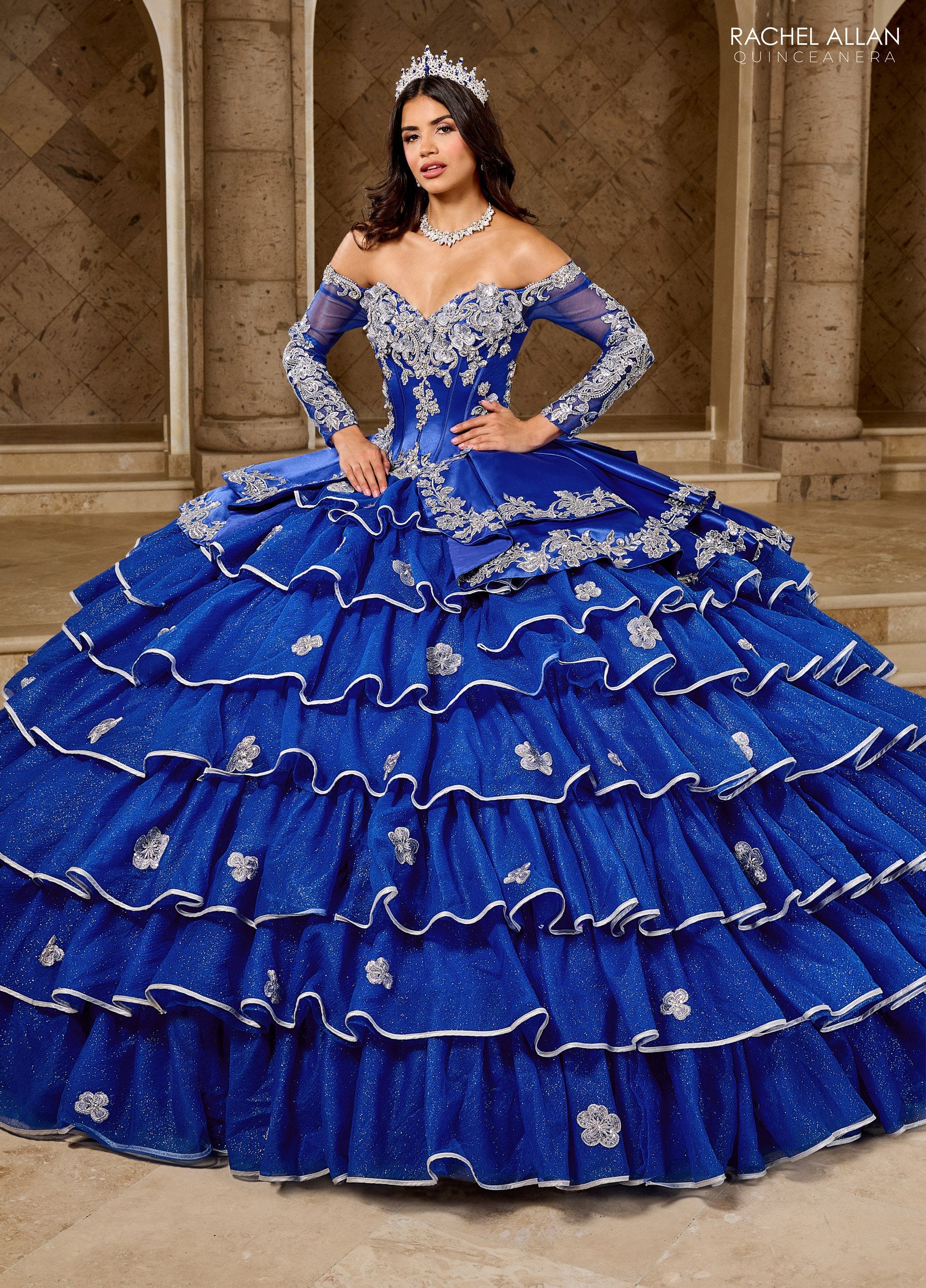Rachel Allan RQ5012 Long Ball Gown Ruffle Quinceanera Dress