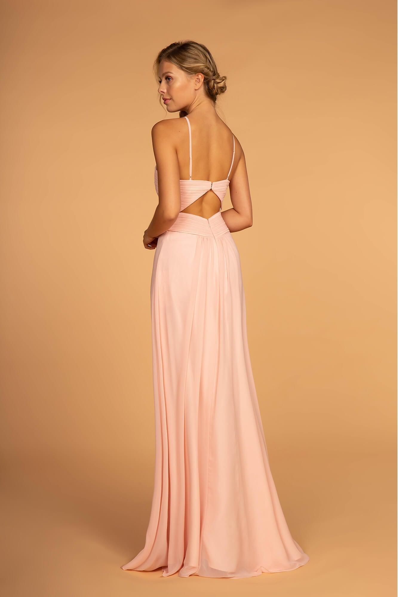 Bridesmaid Ruched Bodice Long Formal Dress - The Dress Outlet Elizabeth K