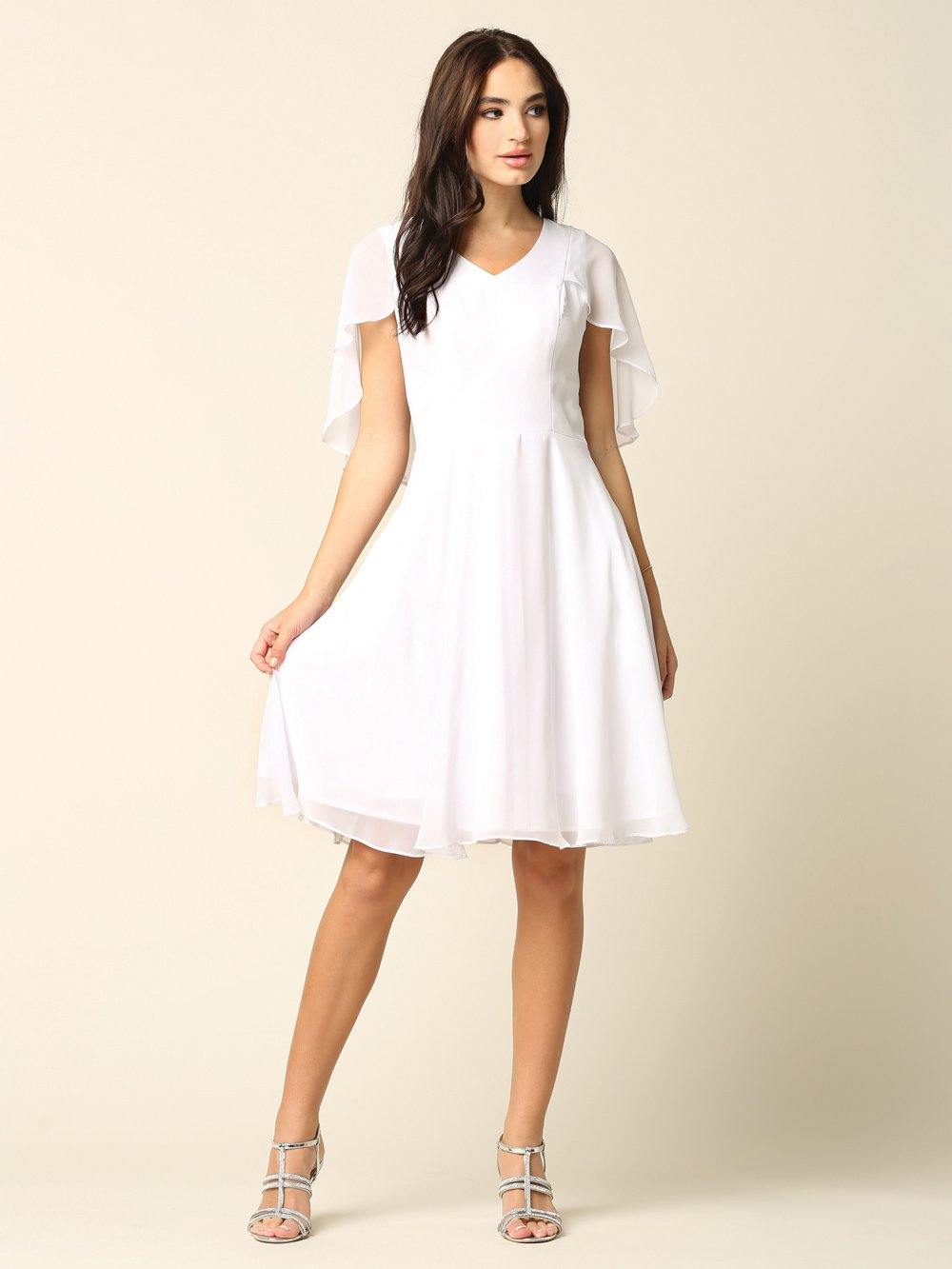 Bridesmaids Short Cocktail Chiffon Dress