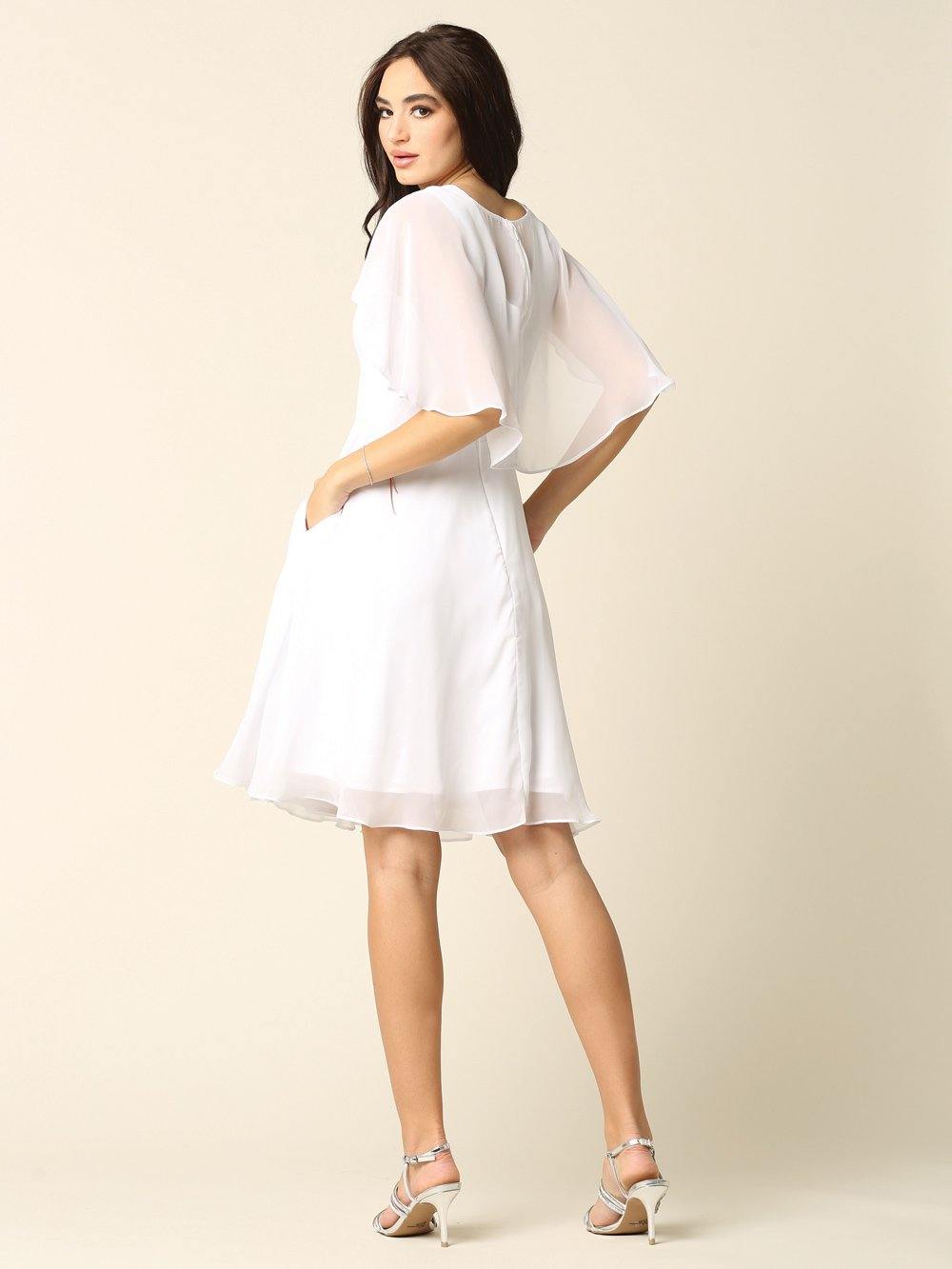 Bridesmaids Short Cocktail Chiffon Dress - The Dress Outlet Eva Fashion