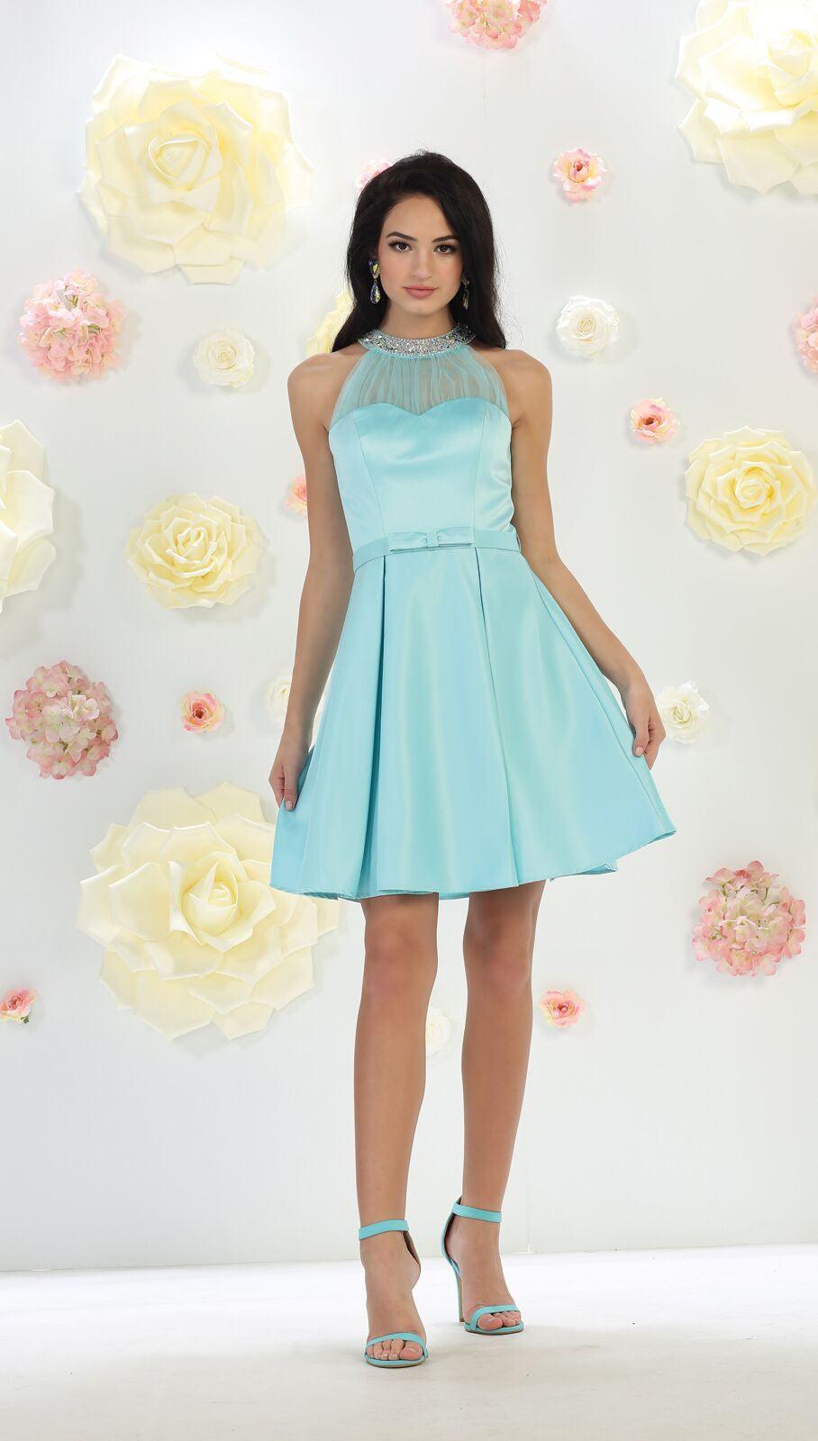 Bridesmaids Short Dress Homecoming Prom Cocktail Party - The Dress Outlet May Queen