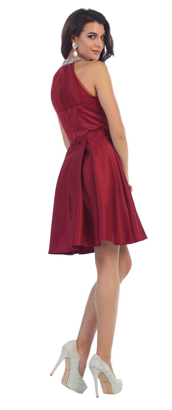 Bridesmaids Short Dress Homecoming Prom Cocktail Party - The Dress Outlet May Queen