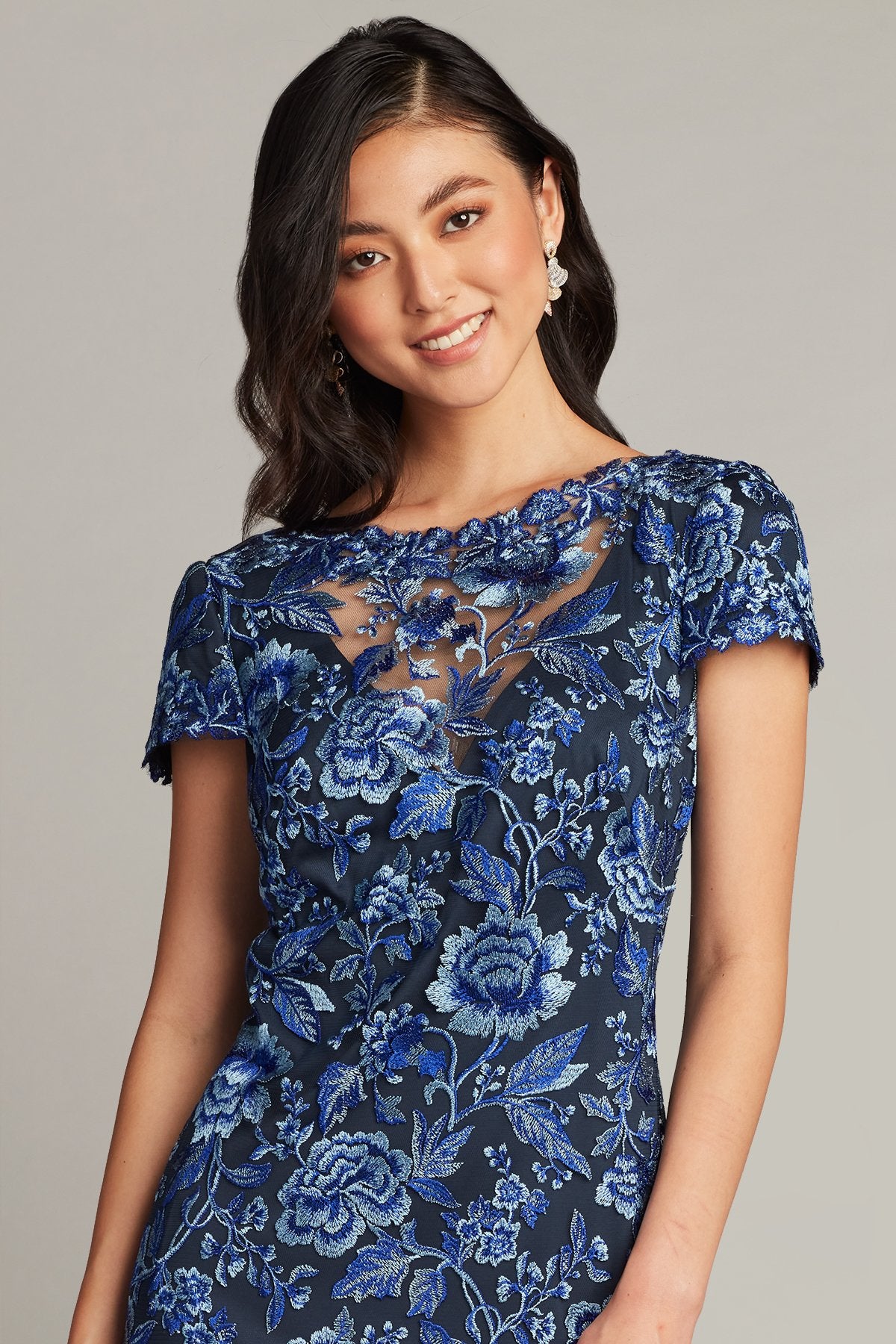 Formal Dresses Long Formal Floral Evening Dress Blue Violet/Navy