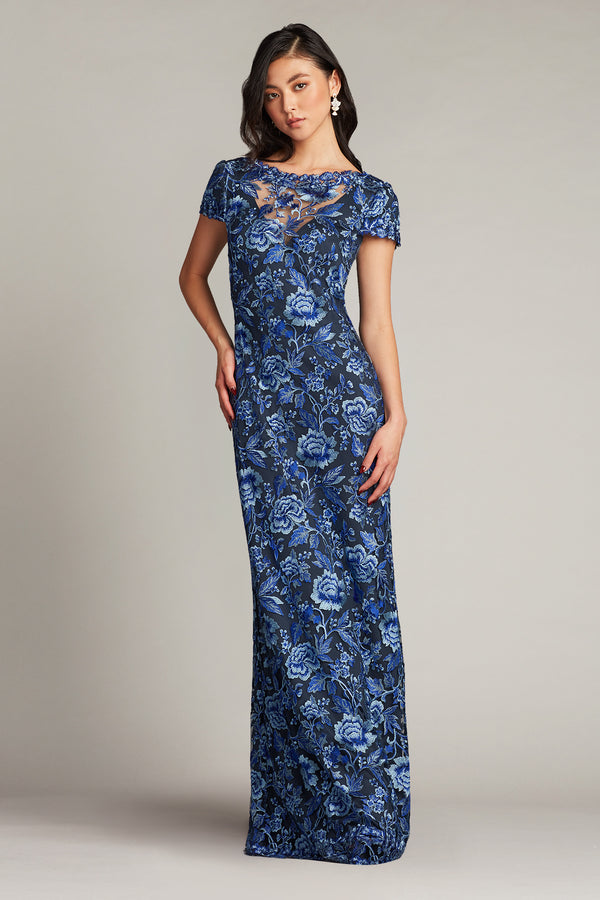 Tadashi Shoji BRX16575L Long Formal Floral Evening Dress