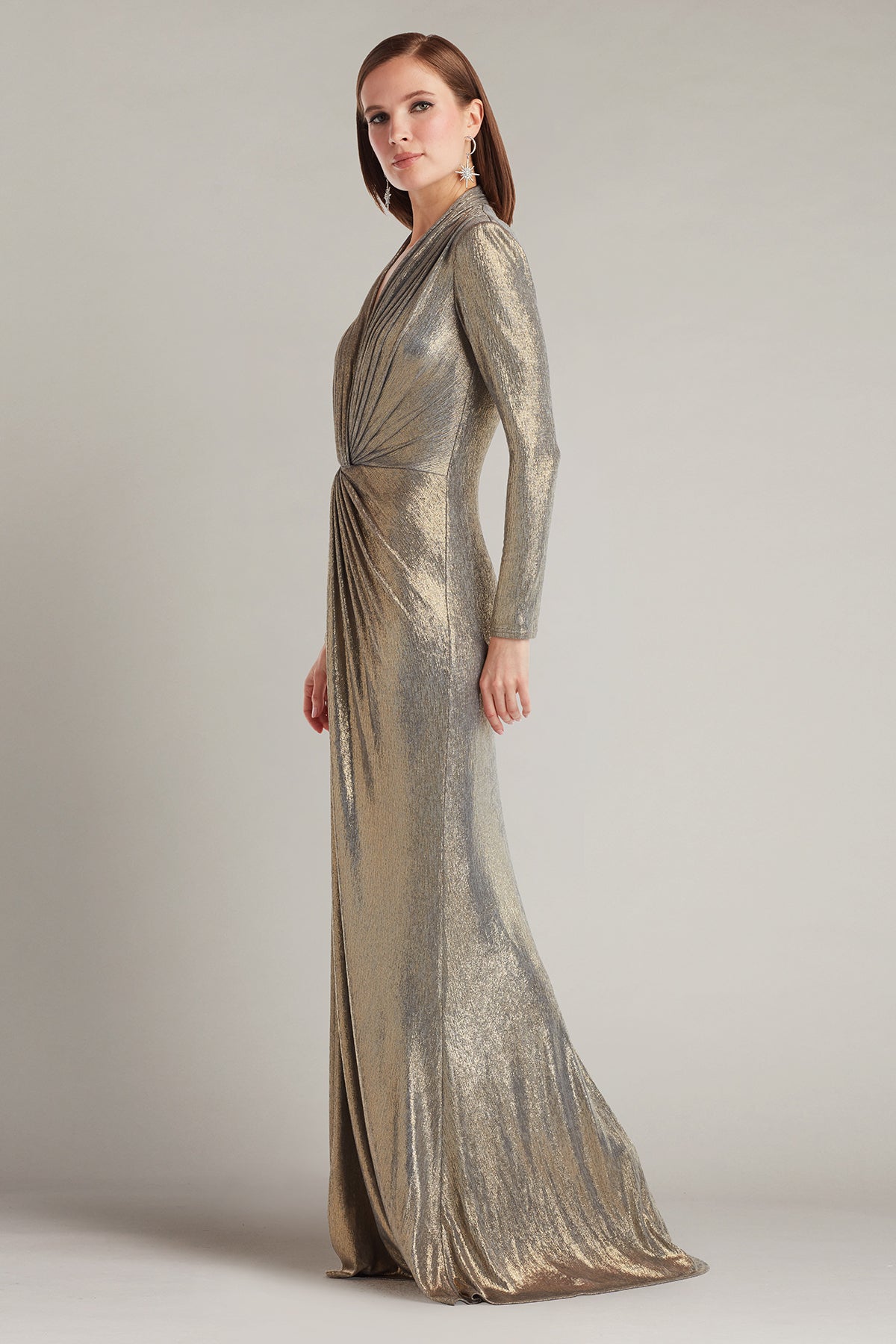 Mother of the Bride Dresses Long Pleated Formal Mother of the Bride Dress Smoke Pearl
