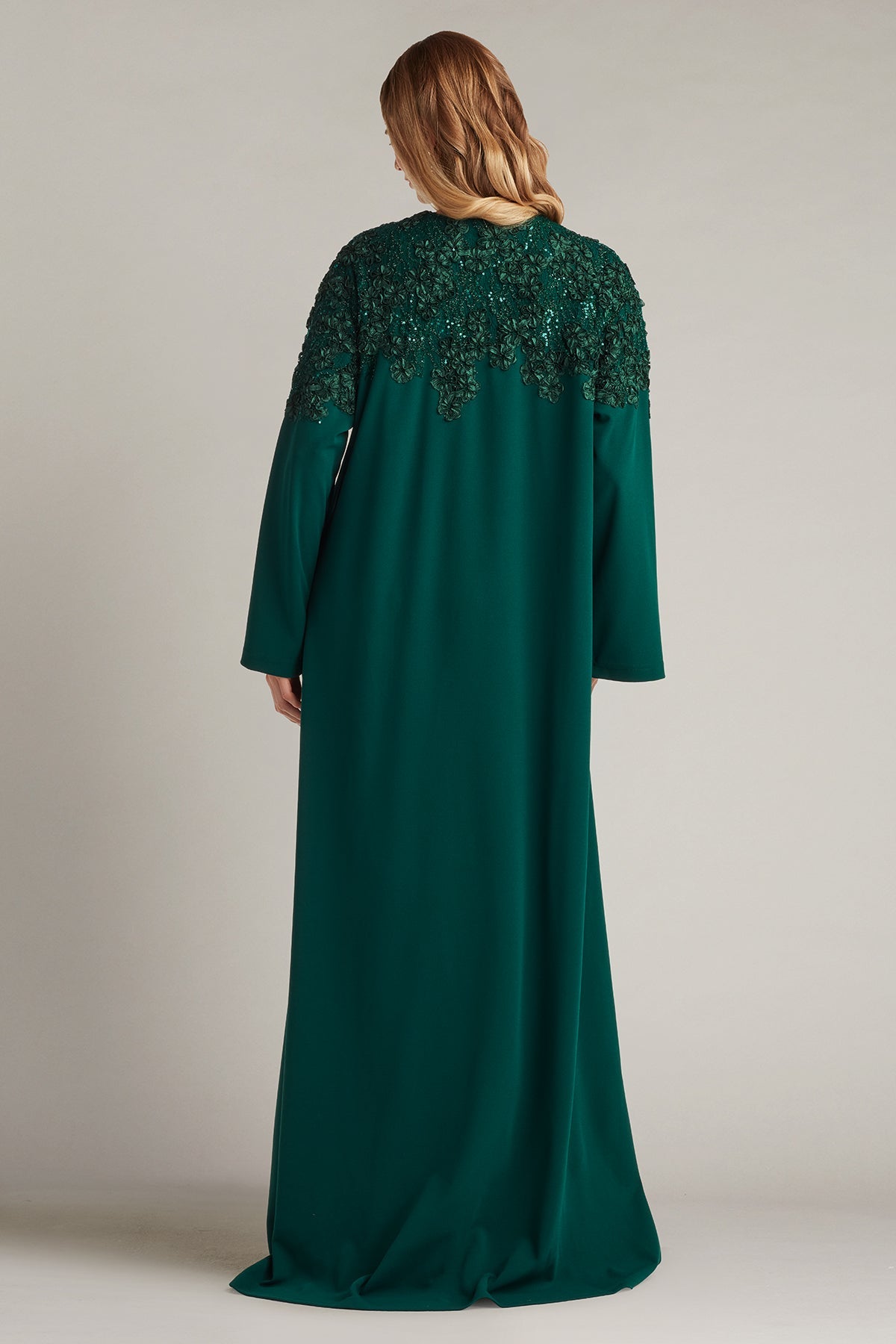 Crew/High-Neck Floor-Length Crepe Formal A-Line Tadashi Shoji BUK18267L