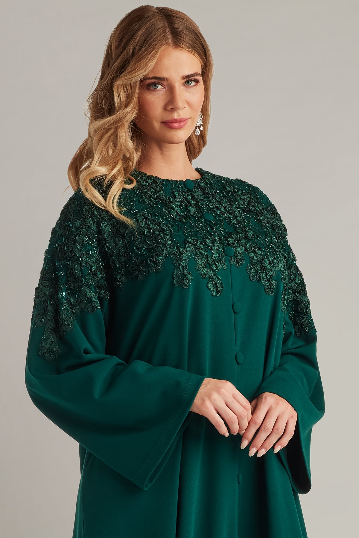 Crew/High-Neck Floor-Length Crepe Formal A-Line Tadashi Shoji BUK18267L