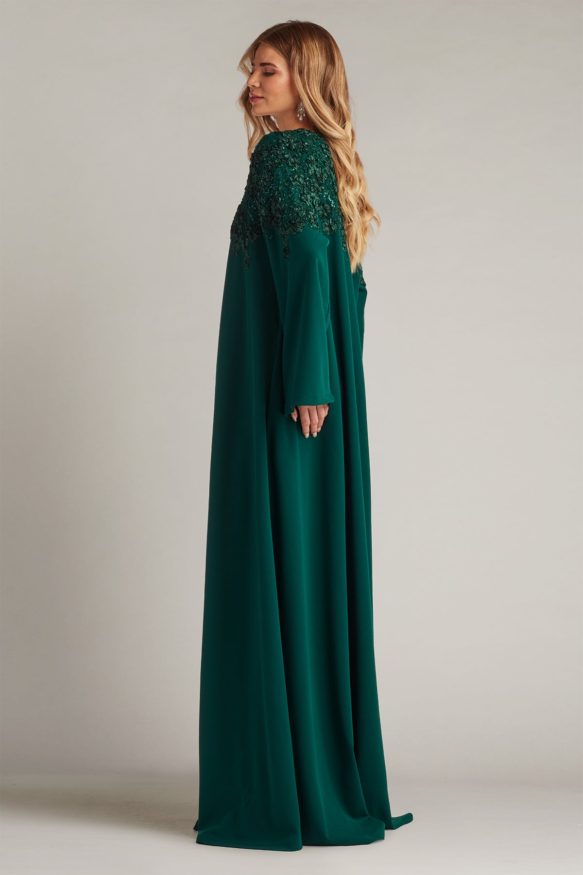 Crew/High-Neck Floor-Length Crepe Formal A-Line Tadashi Shoji BUK18267L