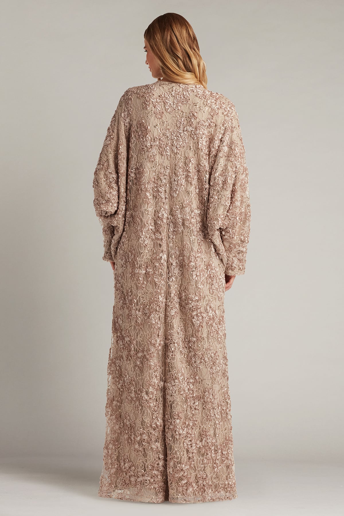 Crew/High-Neck Floor-Length Lace Formal Sheath/Column Tadashi Shoji BUK18270L