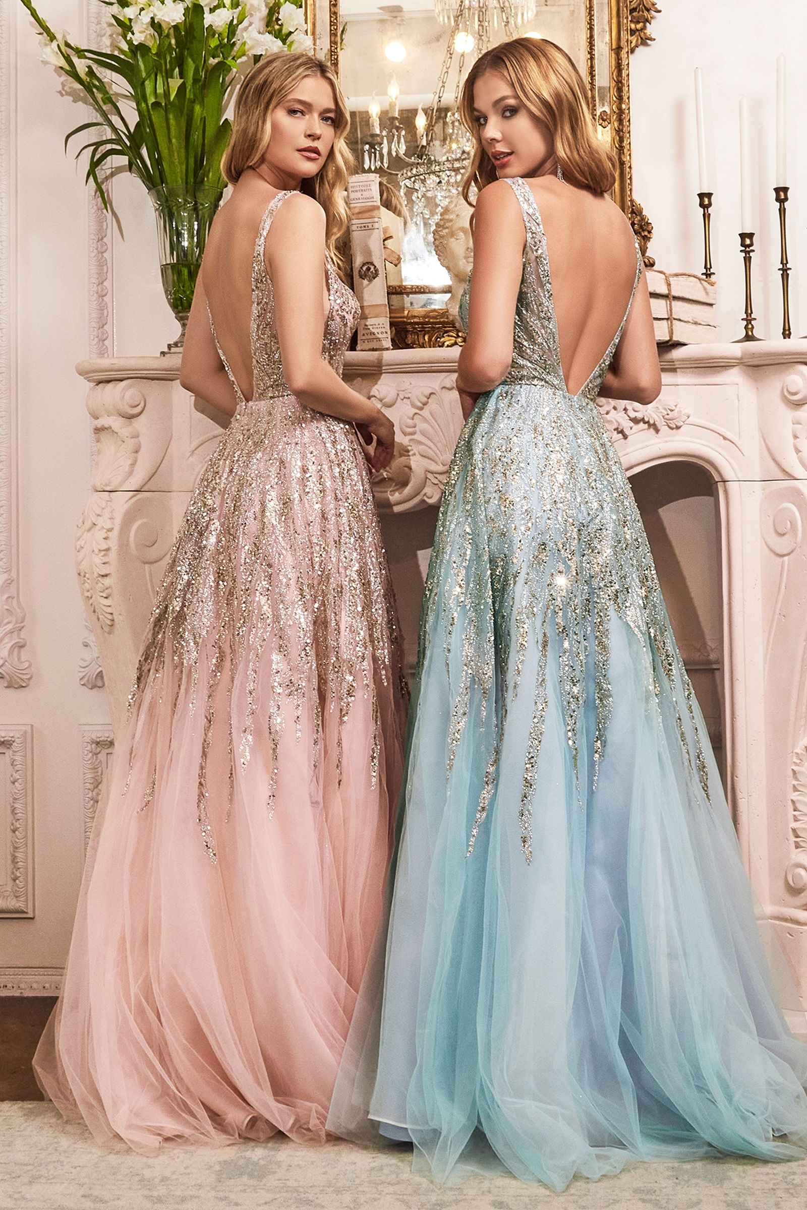 LaDivine C135 Formal Glitter Long Prom Dress