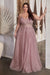 Plus Size Dresses Glitter Plus Size Formal Prom Long Dress Dusty Mauve