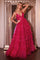 Prom Dresses Glitter Long Formal Ruffled Tiered Prom Dress Fuchsia
