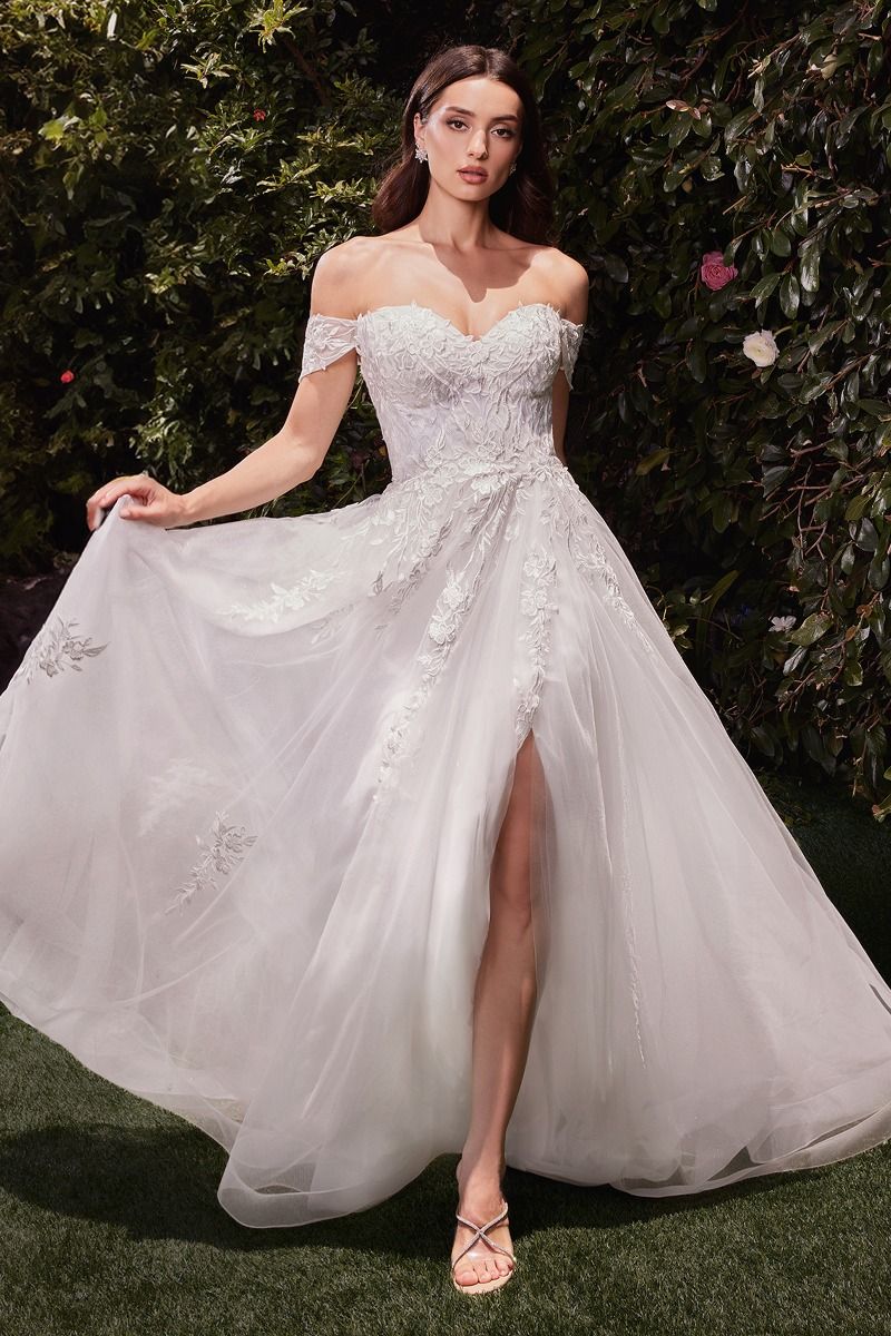 LaDivine C159W Long A Line Lace Wedding Dress