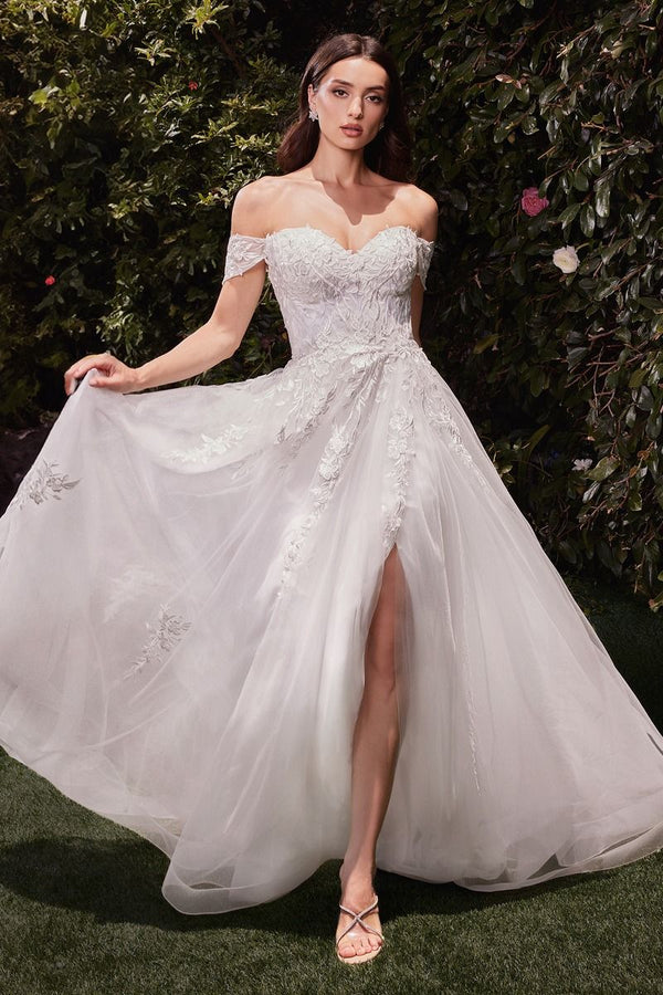 LaDivine C159W Long A Line Lace Wedding Dress